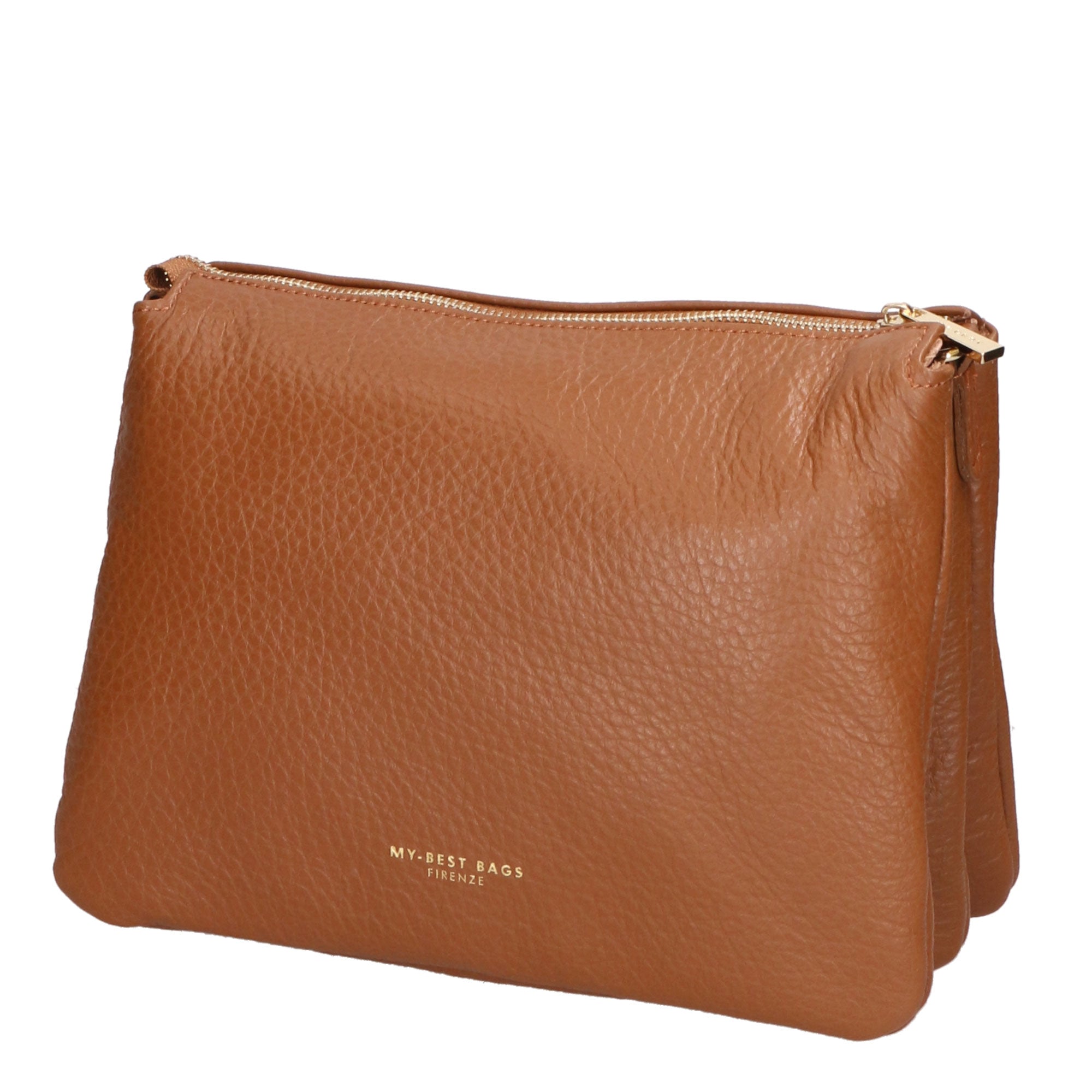Borsa a tracolla da donna 100% pelle MYB-6049-FW-D19 CUOIO My Best Bag