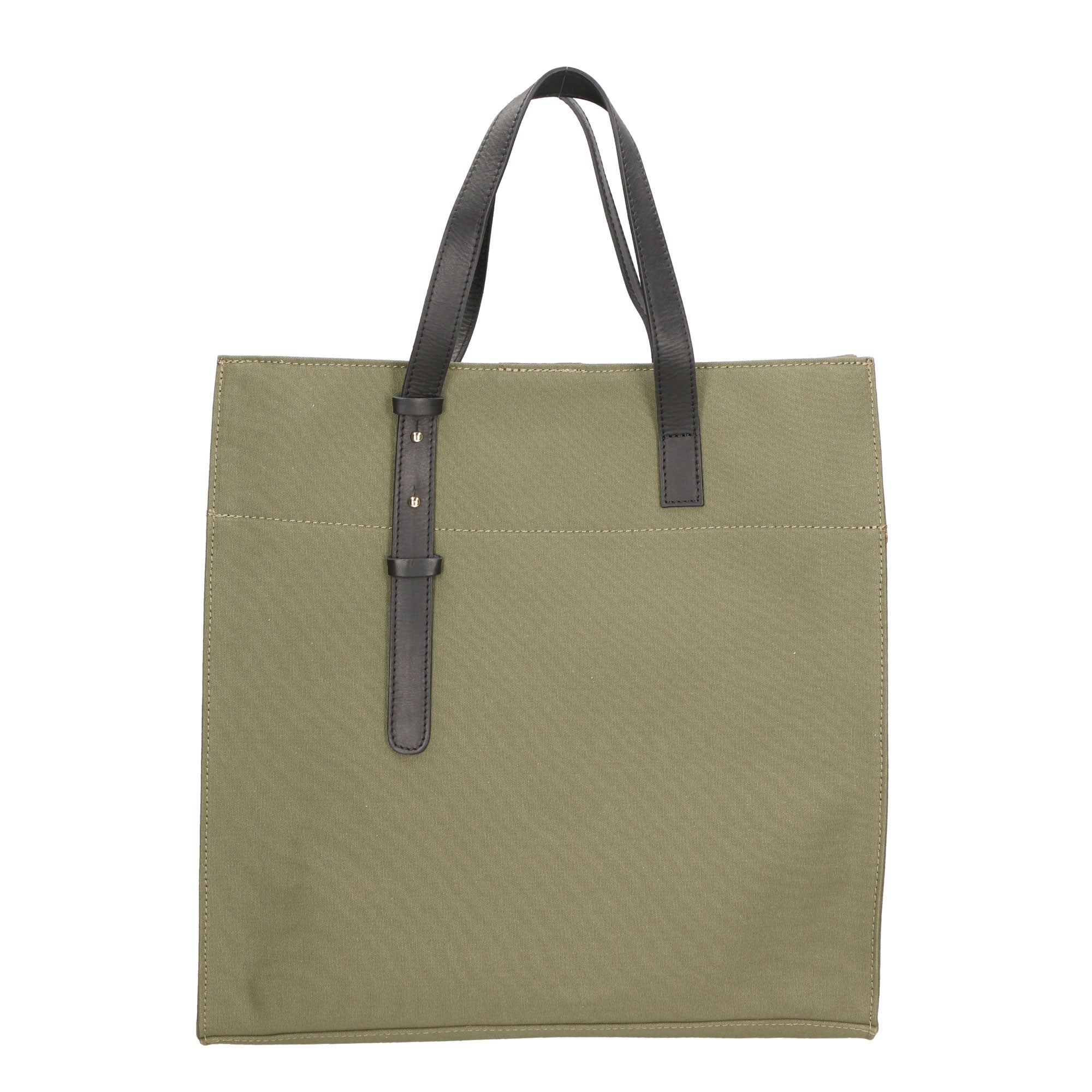 Borsa a mano da donna Vera pelle e cotone MYB-7037-SS-104 MILITARE My Best Bag