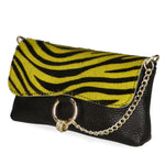 Safira Borsa a mano da donna Vera pelle 04760-ZEBRA GIALLO Gave Lux