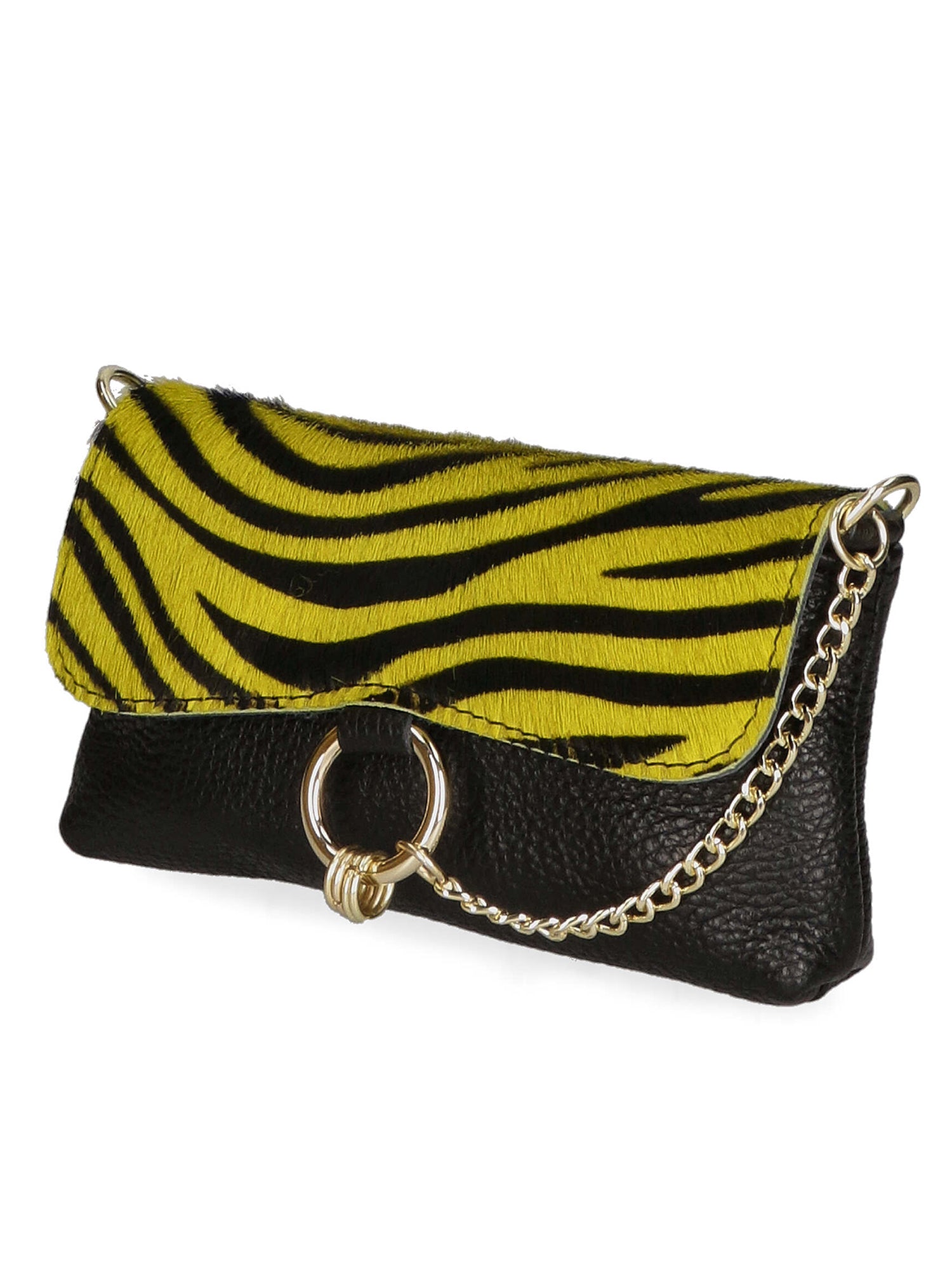 Safira Borsa a mano da donna Vera pelle 04760-ZEBRA GIALLO Gave Lux