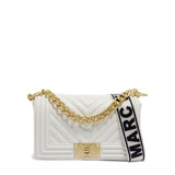 Borsa a mano da donna 100% Pvc FLAT S-WHITE + OFF GOLD Marc Ellis