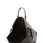 Borsa da viaggio unisex vera pelle 100% cotone 4546-NERO Alessia Firenze