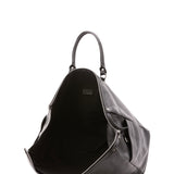 Borsa da viaggio unisex vera pelle 100% cotone 4546-NERO Alessia Firenze