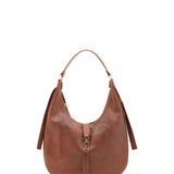 Borsa a spalla da donna 100% vera pelle 4607-MARRONE Alessia Firenze