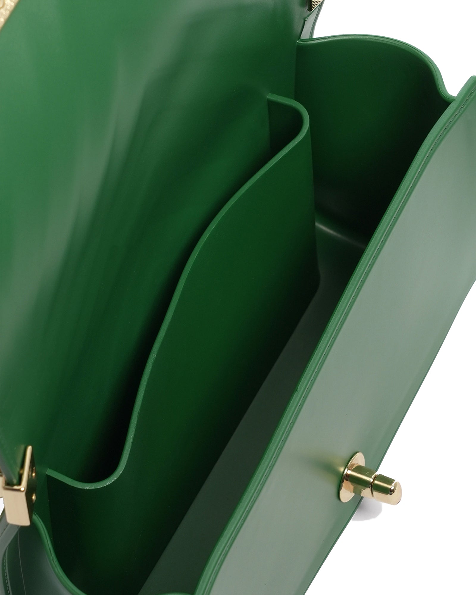 Borsa a mano da donna 100% Pvc FLAT S-EMERALD GREEN + LIGHT GOLD Marc Ellis