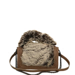 Silvana Pro Borsa a tracolla donna Vera pelle + Calfhair 6599-TAUPE Gave Lux
