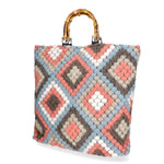 Luana Borsa a mano da donna Lana e vera pelle 04466-CIELO Gave Lux