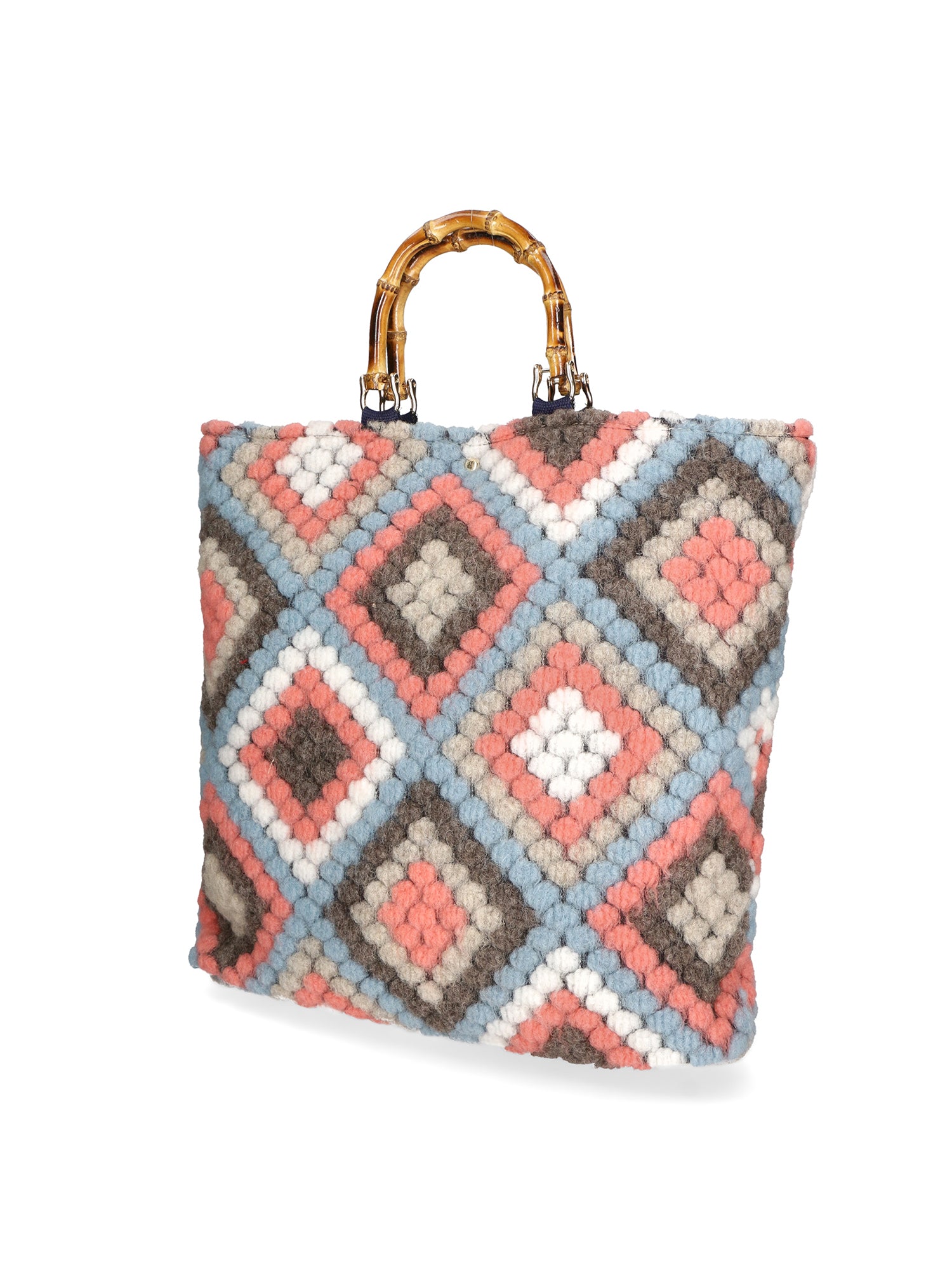 Luana Borsa a mano da donna Lana e vera pelle 04466-CIELO Gave Lux