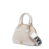 Borsa a mano da donna 100% Pvc FLAT XS BALL-OFF BLANC + OFF GOLD Marc Ellis