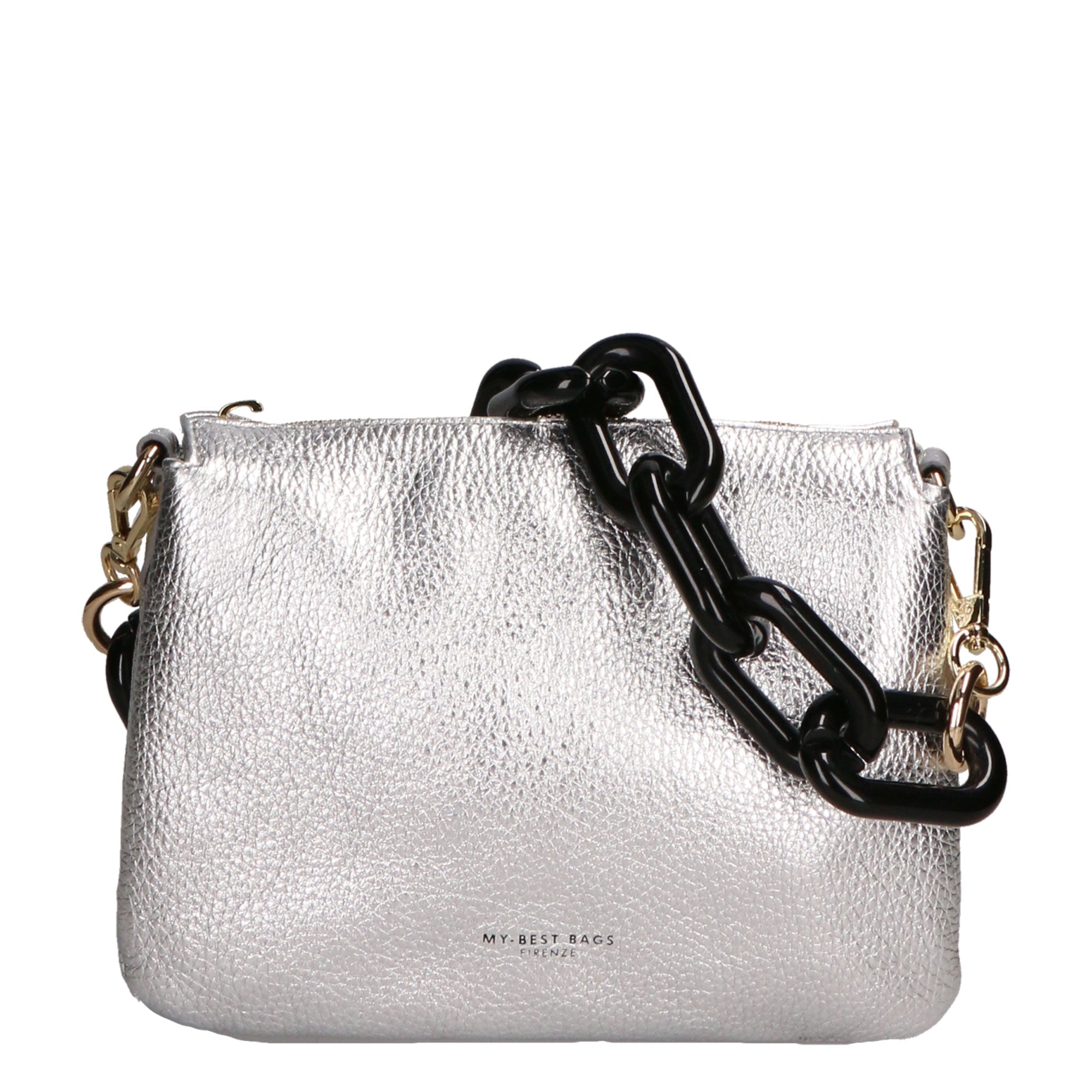 Borsa a tracolla da donna Vera pelle MYB-7024-SS-DL1 SILVER My Best Bag