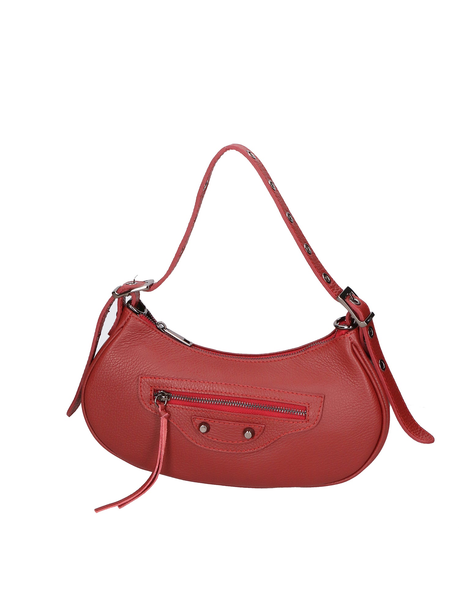 Loredana Borsa a spalla da donna Vera pelle 06548-ROSSO SCURO Gave Lux