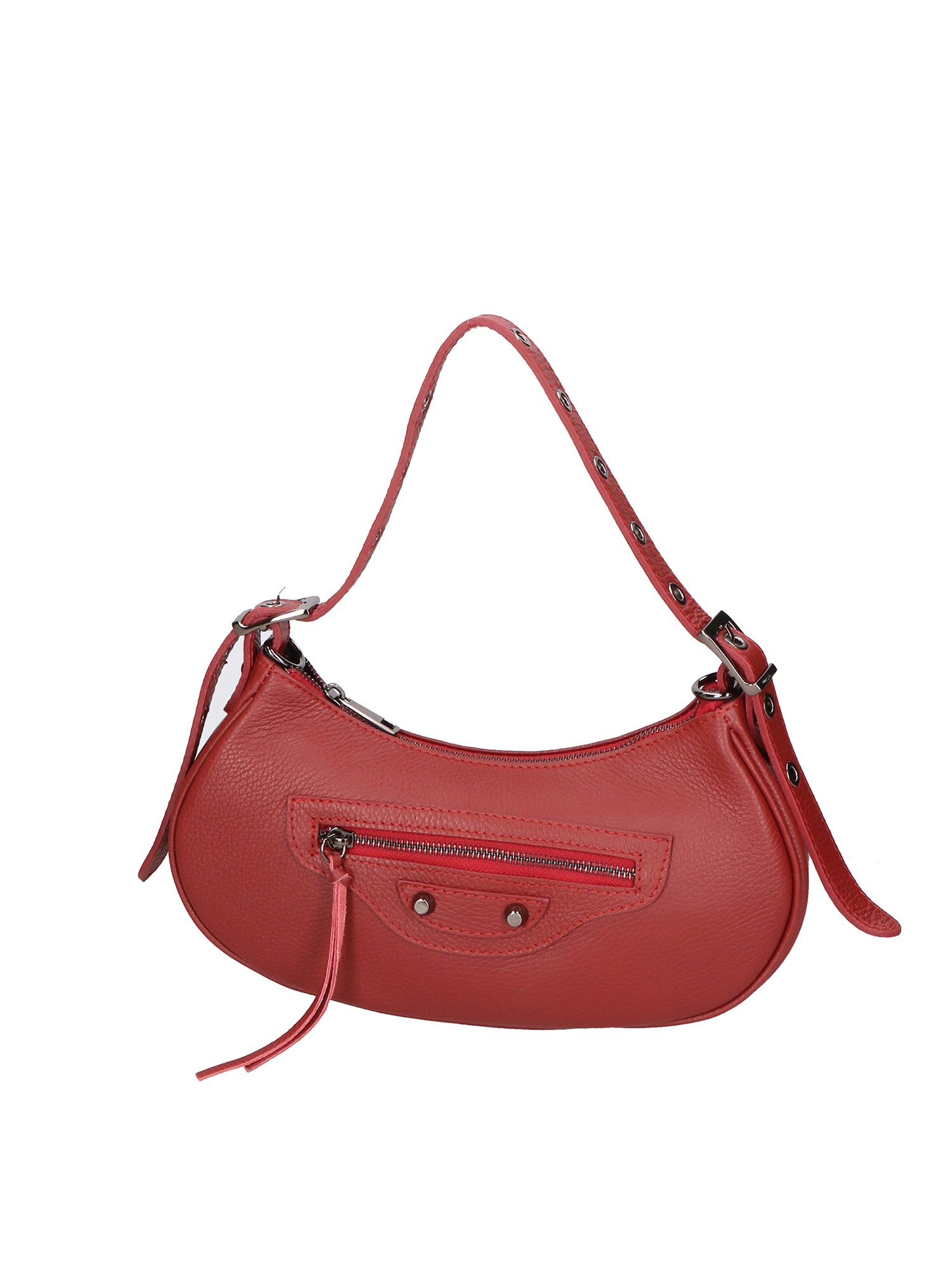 Loredana Borsa a spalla da donna Vera pelle 06548-ROSSO SCURO Gave Lux