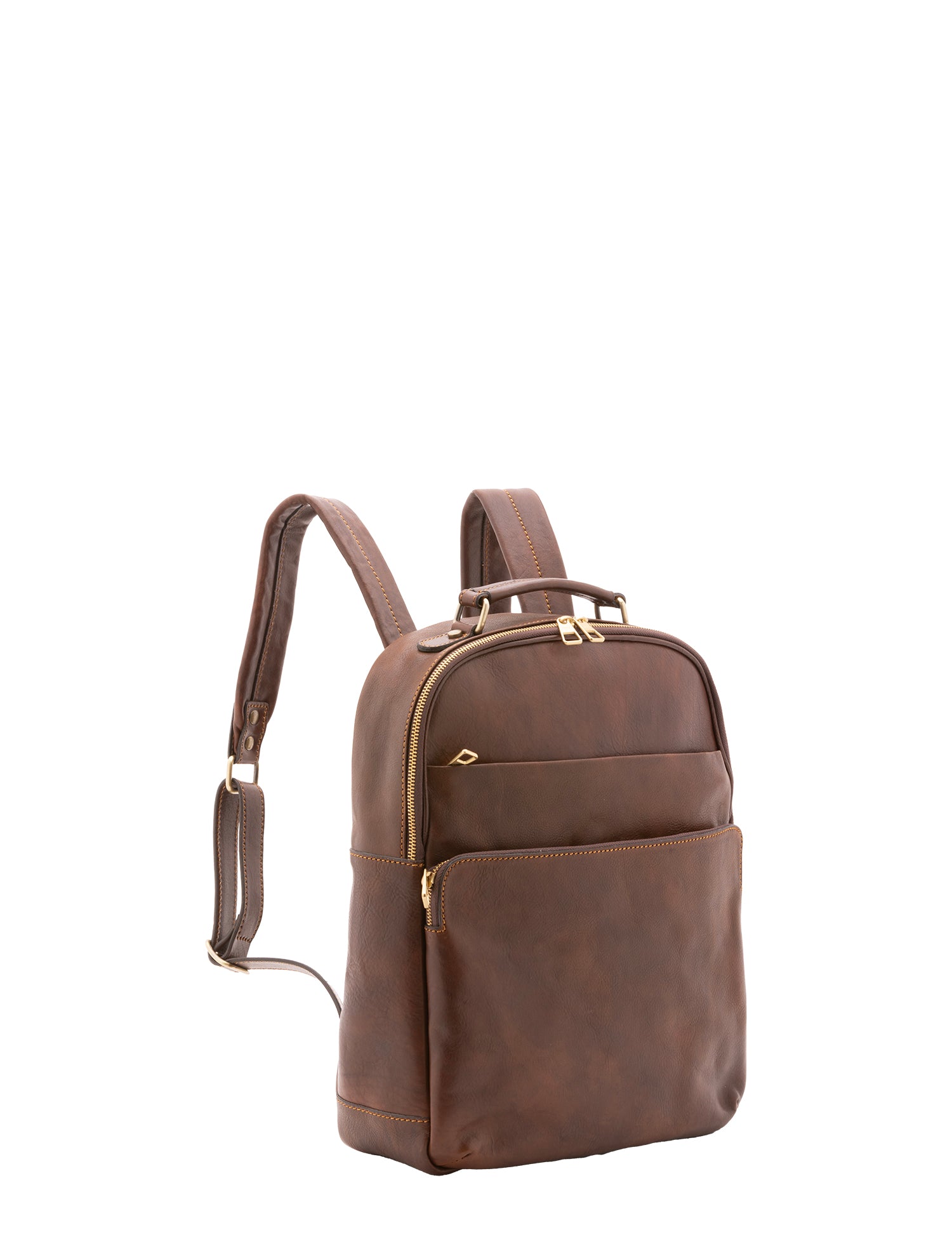 Zaino unisex in vera pelle Made in Italy 100% cotone 4048-TESTA DI MORO Alessia Firenze
