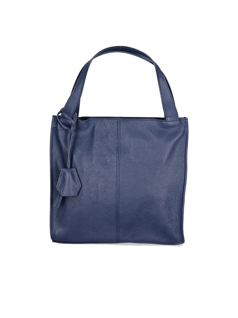 Seraphina Borsa a Spalla in Vera Pelle Blu
