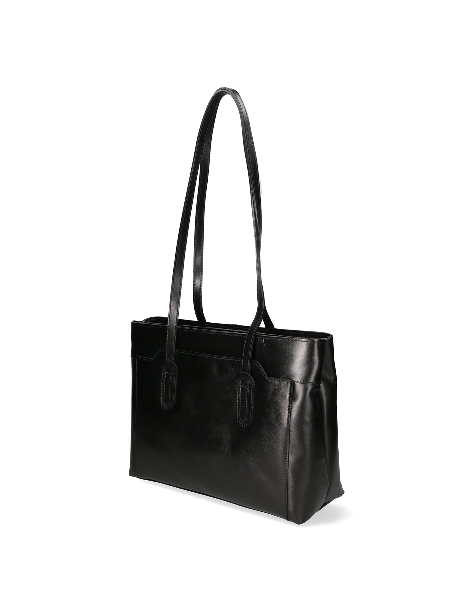 Flora Borsa a spalla da donna Vera pelle 9118-NERO BLACK Gave Lux