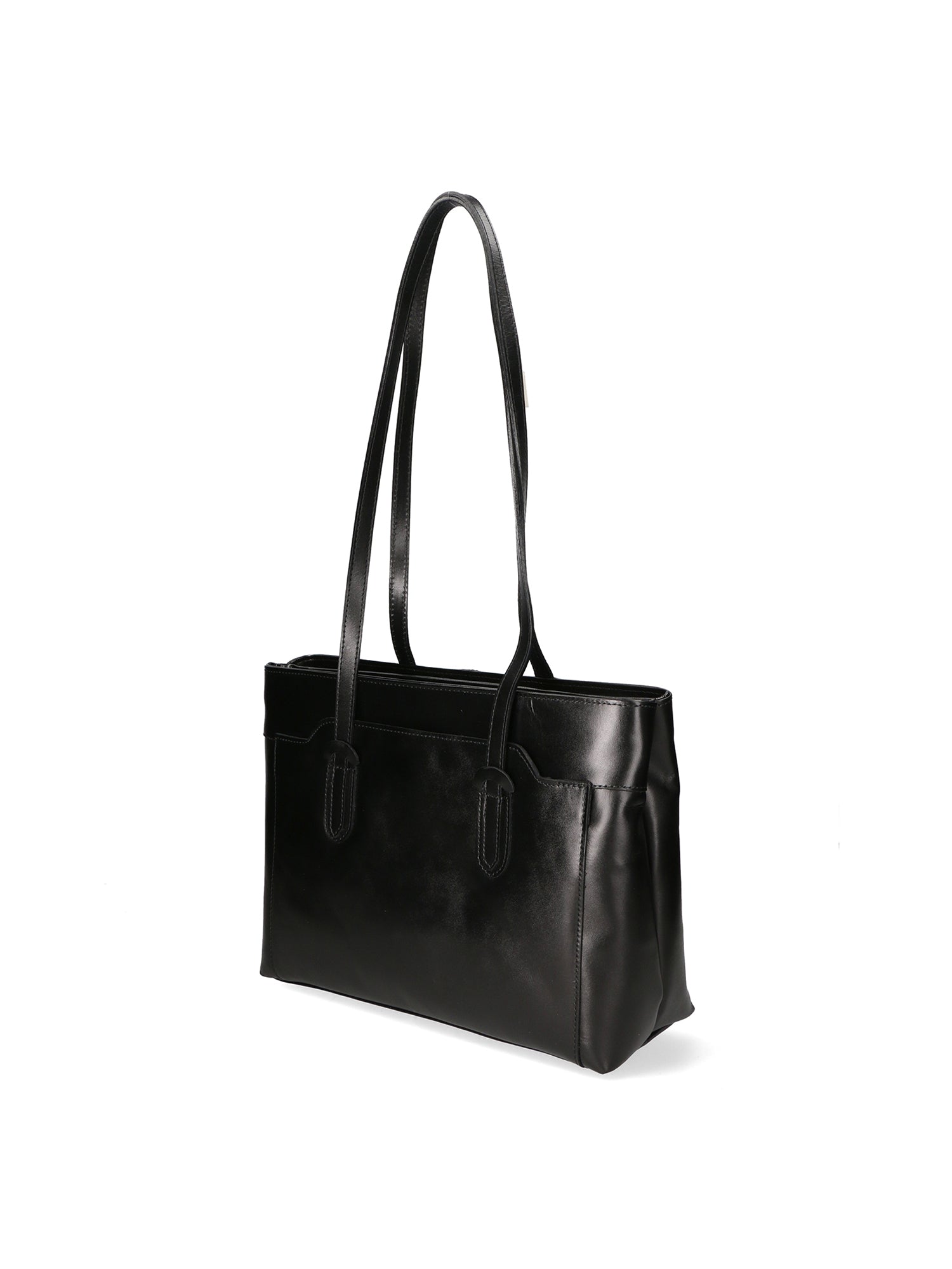 Flora Borsa a spalla da donna Vera pelle 9118-NERO BLACK Gave Lux