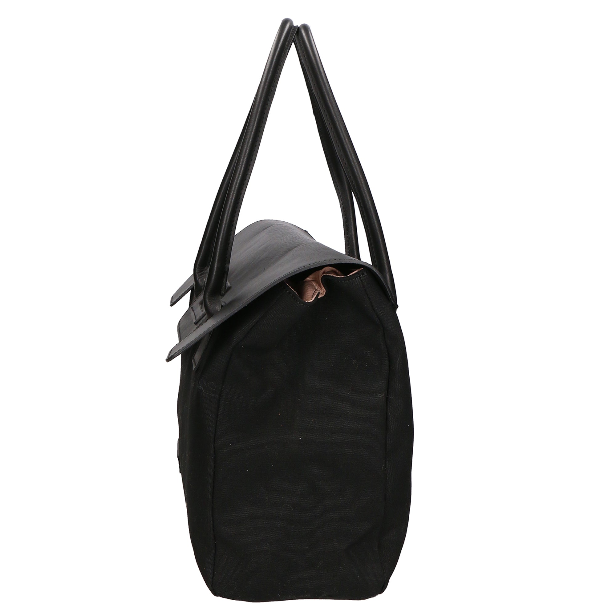 Borsa a mano da donna Vera pelle e cotone MYB-7038-SS-NERO My Best Bag