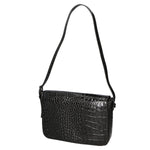 Azzurra Borsa a spalla da donna Vera pelle croco 05699-C28 NERO Gave Lux