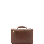 Borsa a mano unisex in vera pelle Made in Italy 4512-TESTA DI MORO Alessia Firenze