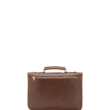 Borsa a mano unisex in vera pelle Made in Italy 4512-TESTA DI MORO Alessia Firenze