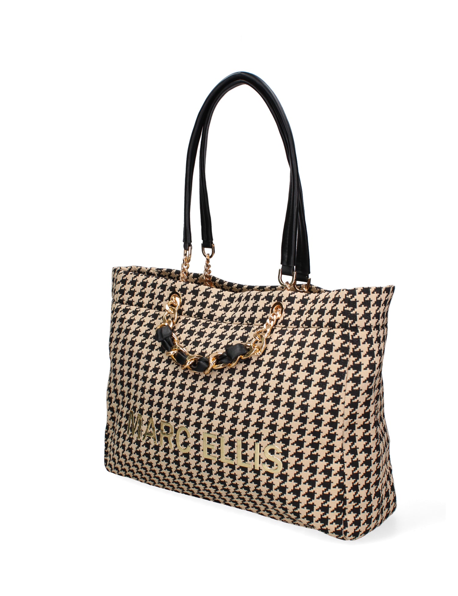 Borsa a spalla da donna 100% cotone BUBY-POULE-STONE - BLACK Marc Ellis