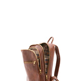 Zaino in vera pelle unisex 100% cotone 4316-MARRONE Alessia Firenze