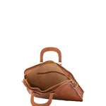 Borsa a mano unisex in vera pelle Made in Italy 4410-MIELE Alessia Firenze