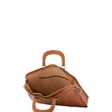 Borsa a mano unisex in vera pelle Made in Italy 4410-MIELE Alessia Firenze