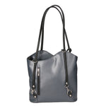 Fabiola Borsa a spalla da donna 100% pelle 9039-GRIGIO NERO Gave Lux
