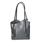 Fabiola Borsa a spalla da donna 100% pelle 9039-GRIGIO NERO Gave Lux