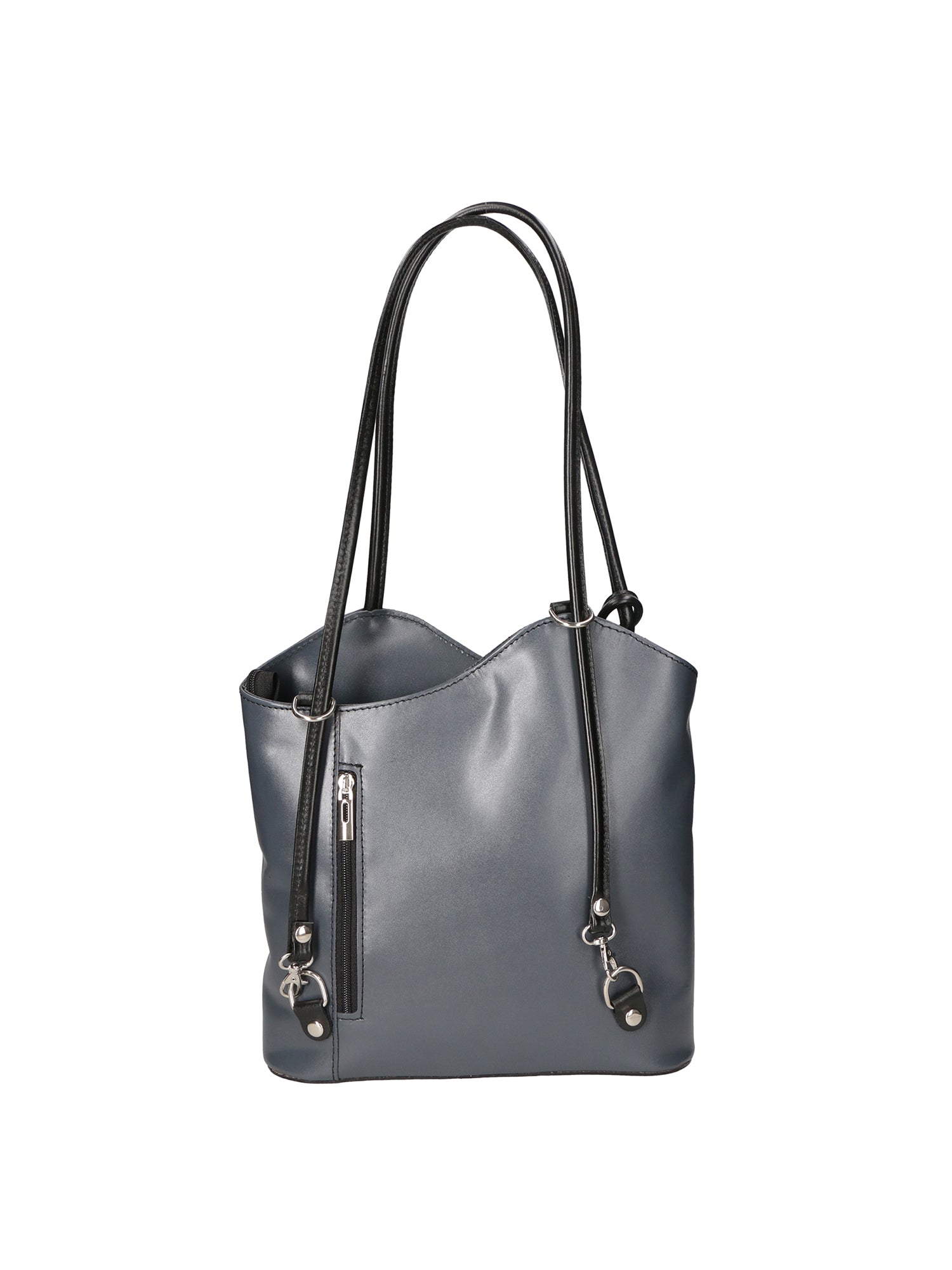 Fabiola Borsa a spalla da donna 100% pelle 9039-GRIGIO NERO Gave Lux