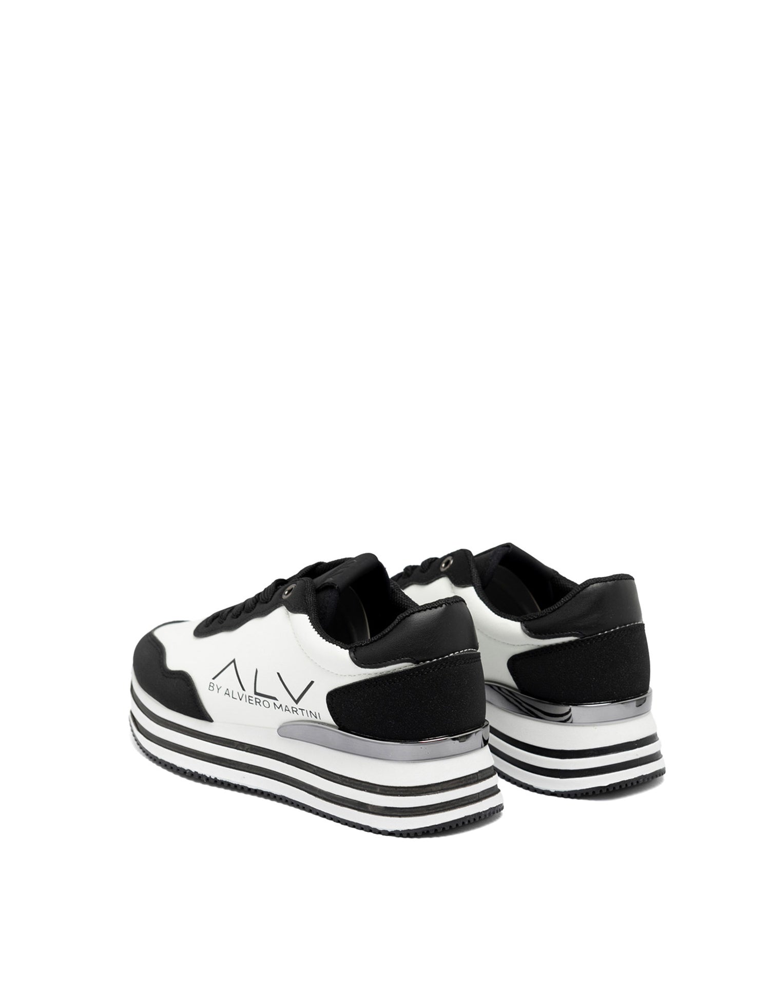 Sneakers Platform in Pelle Vegana Nero