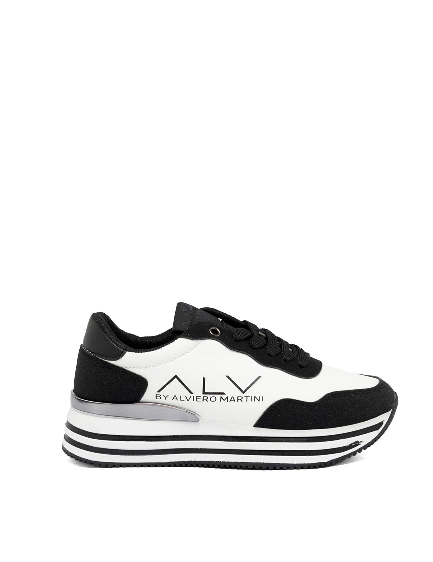 Sneakers Platform in Pelle Vegana Nero