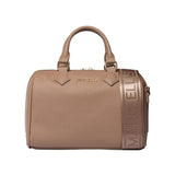 Borsa a Spalla in Pelle Vegana Marrone Scuro
