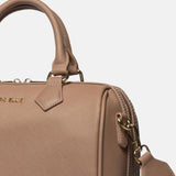 Borsa a Spalla in Pelle Vegana Marrone Scuro