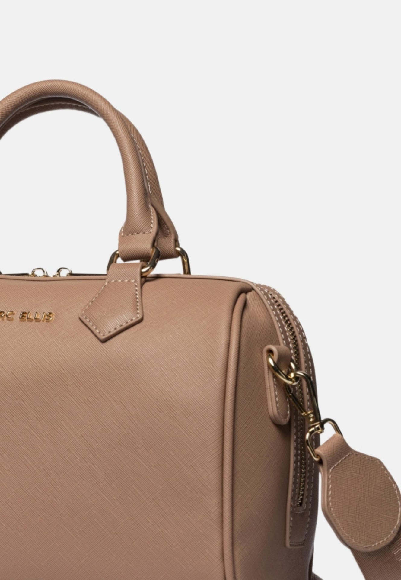 Borsa a Spalla in Pelle Vegana Marrone Scuro