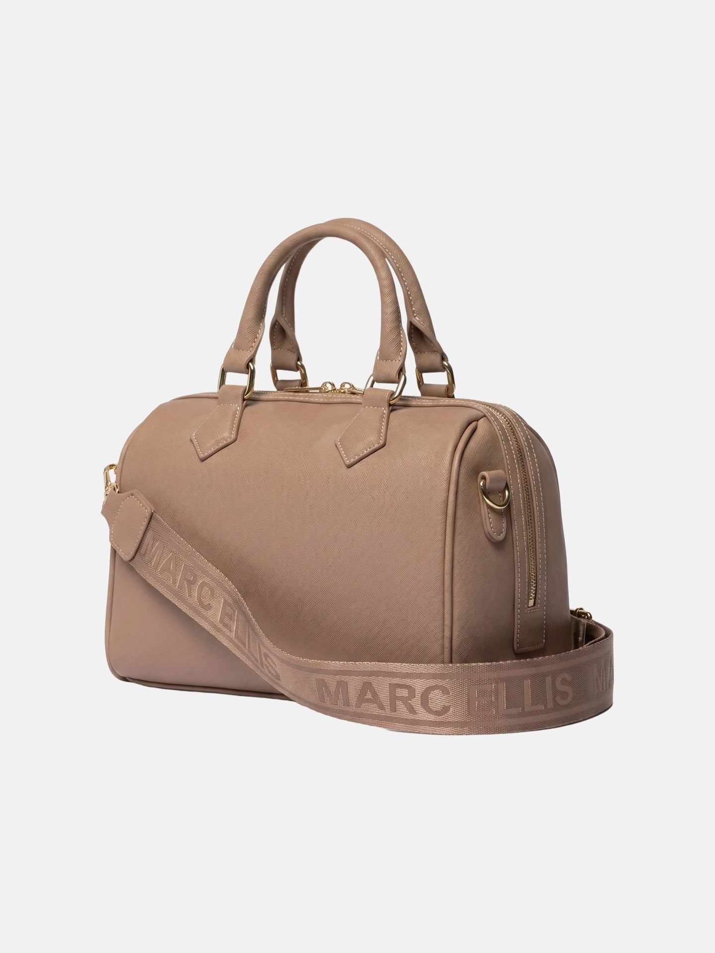 Borsa a Spalla in Pelle Vegana Marrone Scuro