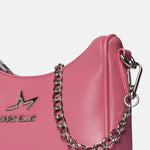 Borsa a Spalla in Pelle Vegana Rosa