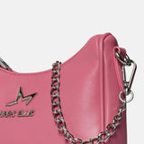 Borsa a Spalla in Pelle Vegana Rosa