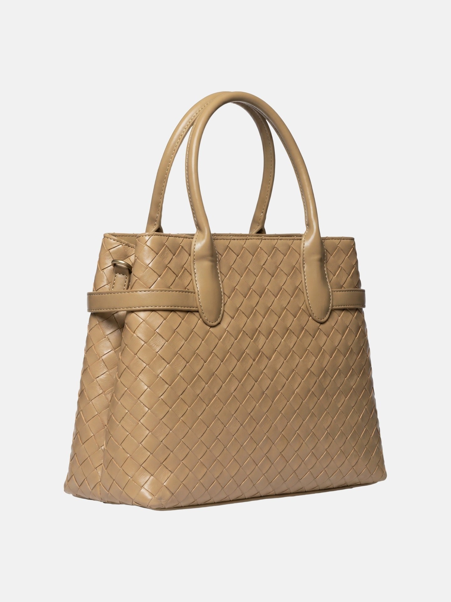 Borsa a Mano in Pelle Vegana Marrone Scuro