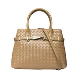 Borsa a Mano in Pelle Vegana Marrone Scuro
