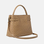 Borsa a Mano in Pelle Vegana Marrone Scuro