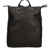 Borsa a Mano Convertibile in Zaino in Vera Pelle Nero