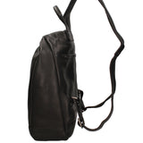Borsa a Mano Convertibile in Zaino in Vera Pelle Nero
