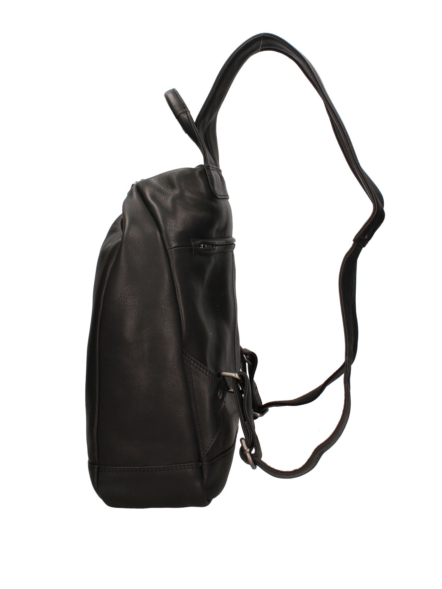 Borsa a Mano Convertibile in Zaino in Vera Pelle Nero