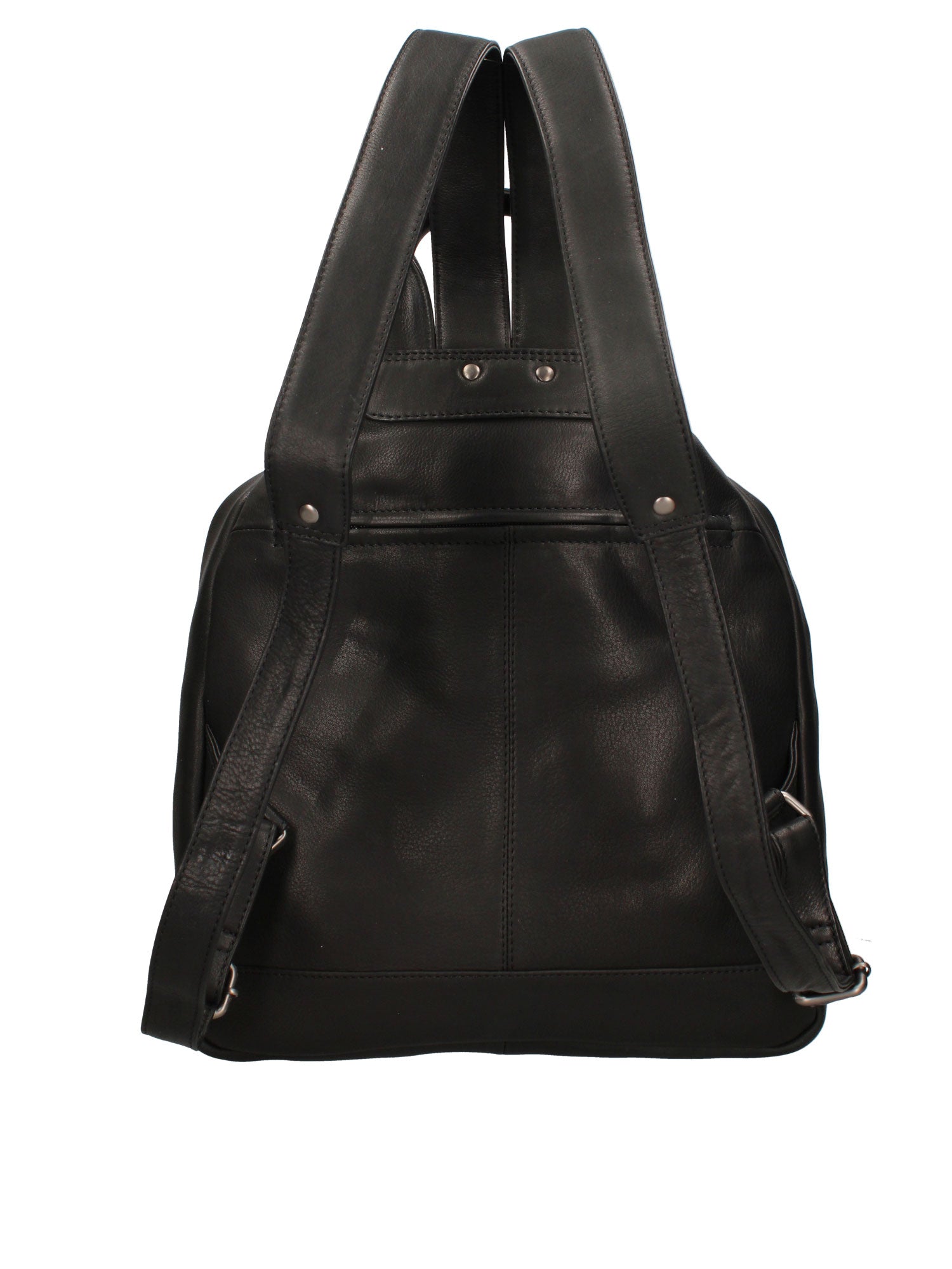 Borsa a Mano Convertibile in Zaino in Vera Pelle Nero