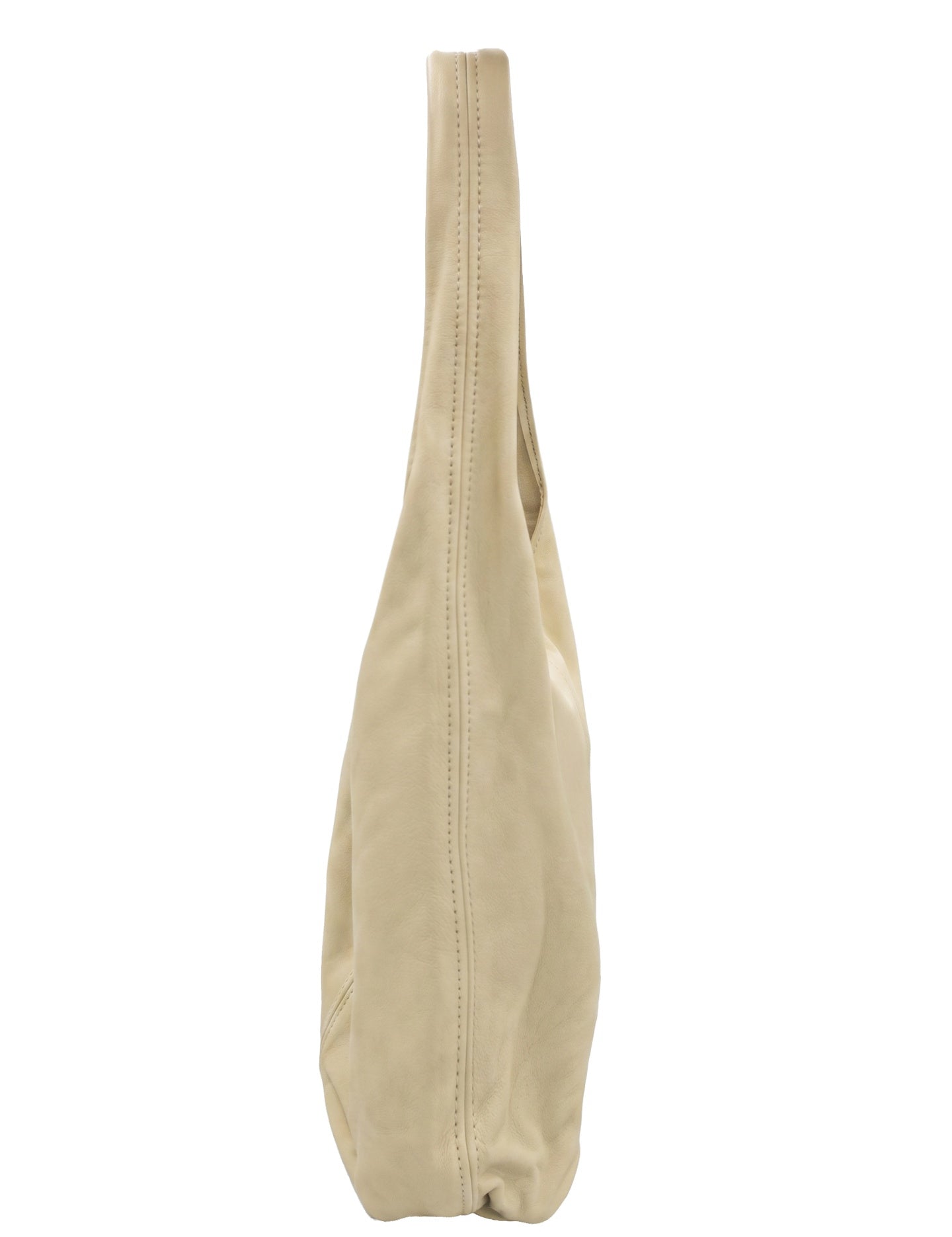Borsa a Spalla in Vera Pelle Beige Scuro
