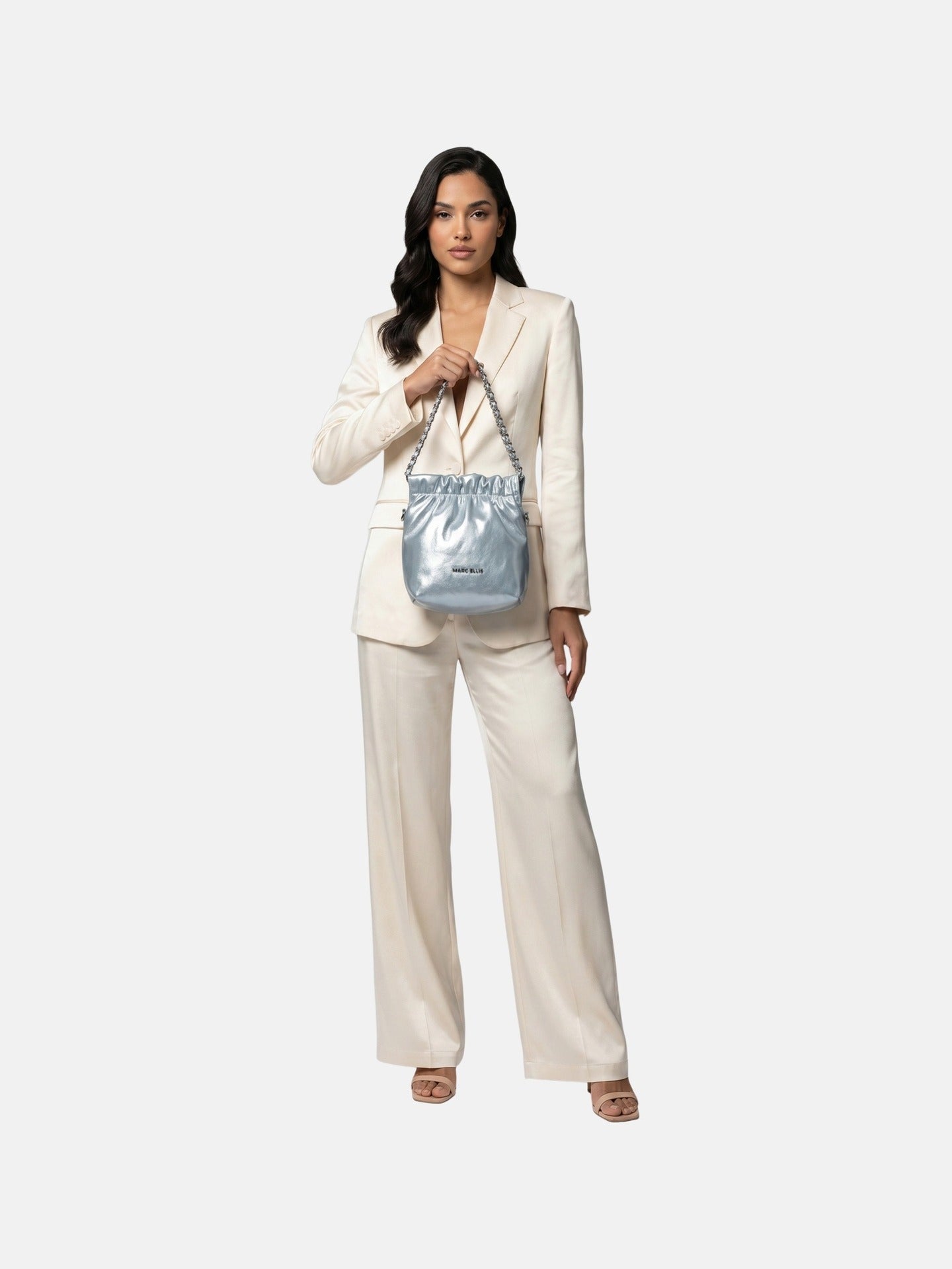 Borsa a Spalla in Pelle Vegana Azzurro