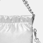 Borsa a Spalla in Pelle Vegana Argento