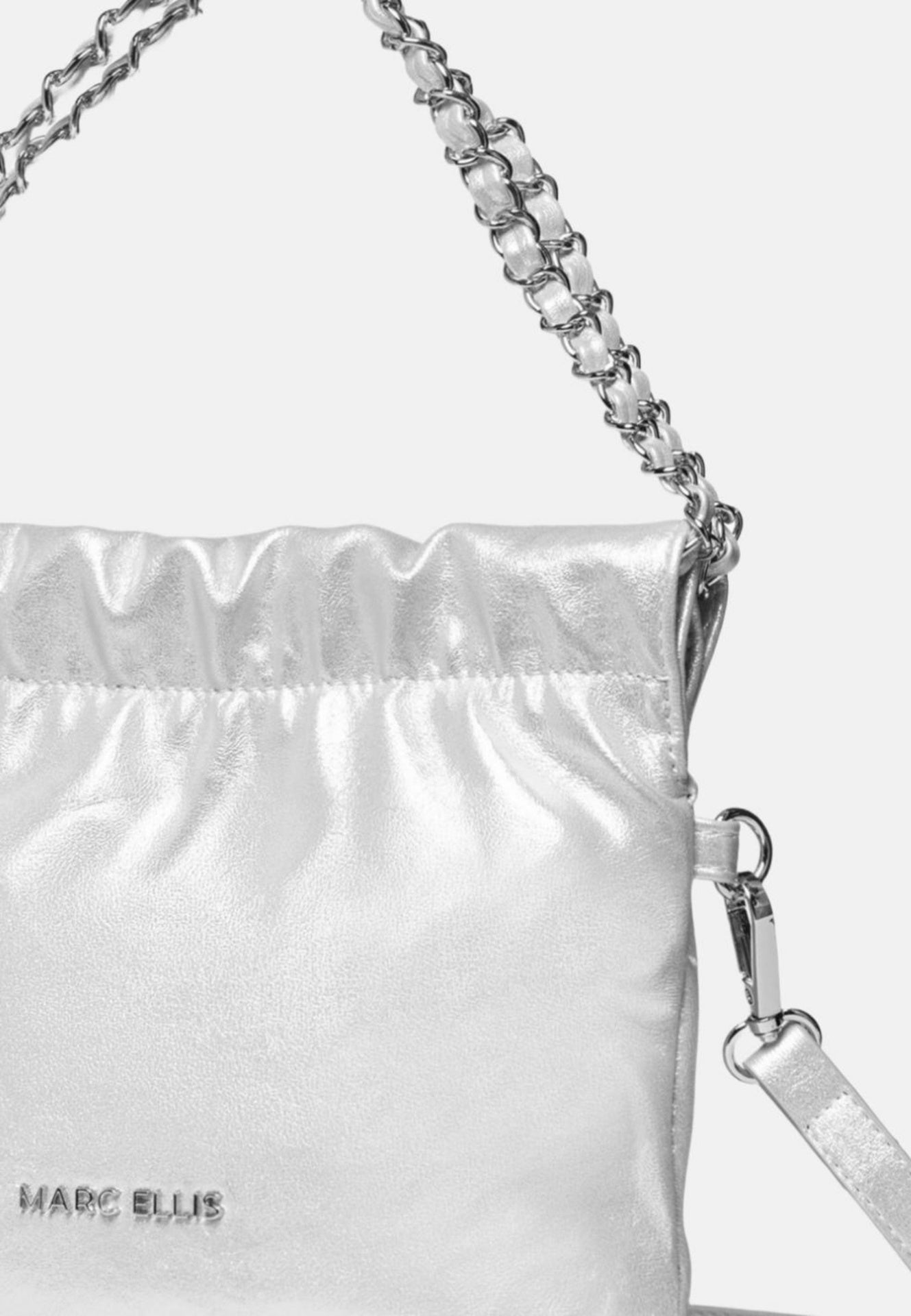 Borsa a Spalla in Pelle Vegana Argento